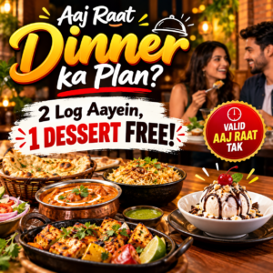 Restaurant Dinner Offer – 2 People, 1 Free Dessert | WhatsApp & SMS Promotion Template
