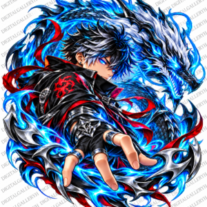 Anime Dragon Warrior T-Shirt Design