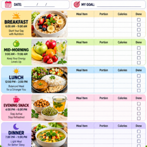 Daily Meal Plan Planner Template | Editable Canva Meal Tracker