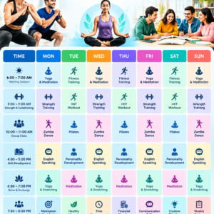 Group Class Schedule – Editable Canva Template | Weekly Fitness & Wellness Timetable
