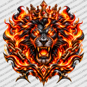 Fire Lion 3D T-Shirt Design 🔥