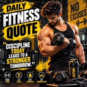 Daily Fitness Quote – Gym Motivation Social Media Template | Editable Canva Design 💪🔥