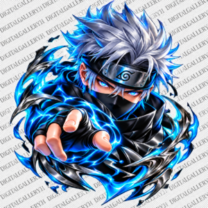 Neon Ninja Anime T-Shirt Design