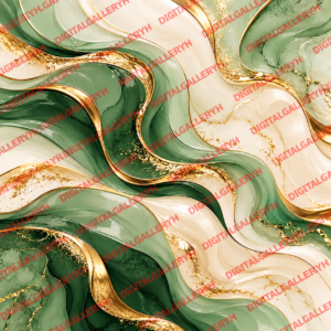 Sage Calm Collection – Luxury Green & Cream Abstract Fluid Art