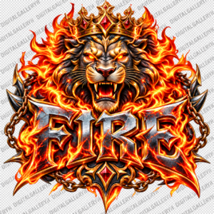 Fire Lion 5D T-Shirt Design 🔥