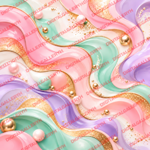 Pastel Dreams Set – Soft Pink, Mint & Lavender 3D Abstract Art