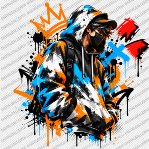 Urban Graffiti Hooded Streetwear T-Shirt Design – HD PNG