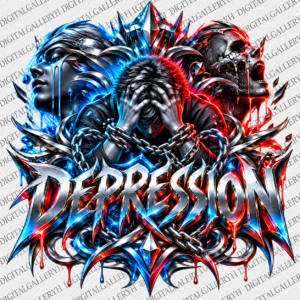 Depression 5D Chrome T-Shirt Design