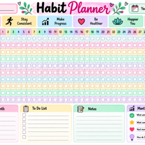 Habit Planner — Editable Canva Design