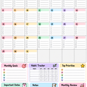 Monthly Daily Planner