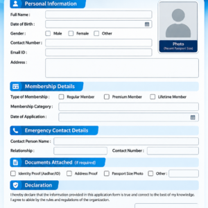 Membership Application Form – Fully Editable Canva Template