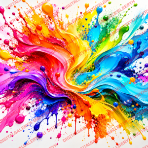 Color Burst Collection – Vibrant Rainbow Paint Splashes & Abstract Digital Art