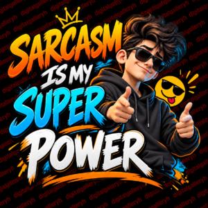 Sarcasm Is My Super Power – Funny 5D Typography T-Shirt Design 😎🔥