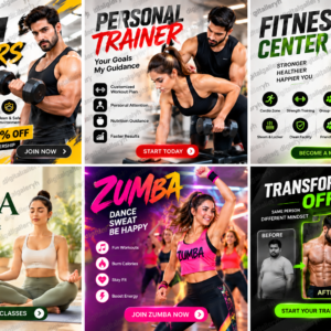 Gym & Fitness Ads  - Gym Offers - Personal Trainer - Fitness Center - Yoga - Zumba - Transformation Offers