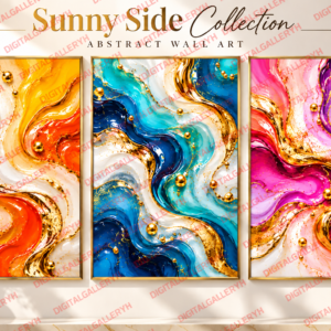 Sunny Side Collection – Set of 3 Luxury Abstract Wall Art Prints