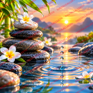 Stone & Water Collection – Zen Stones, Peaceful Water Ripples & Serene Nature Art
