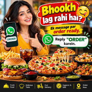 WhatsApp Food Order Reminder – Editable Restaurant Promotion Template